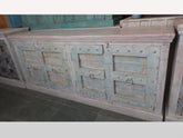 Indian Antique Old Door Solid Wood Buffet Sideboard With 4 Doors D